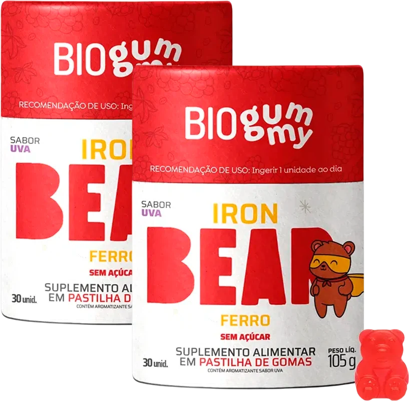 IRON BEAR-COMBO6 Biogummy Iron Bear Ferro em goma